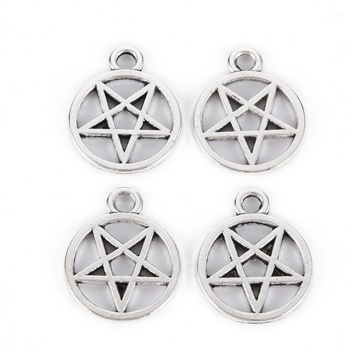 Tibetan silver charms inverted - silver,
