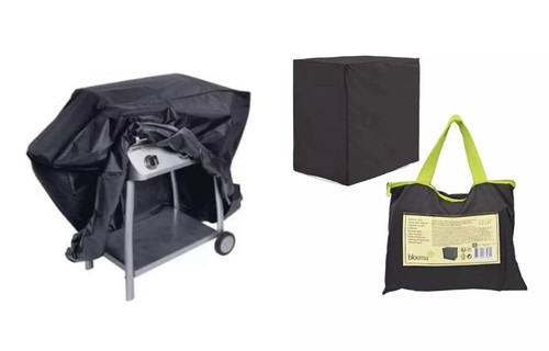 Bbq cover black polyester - black,