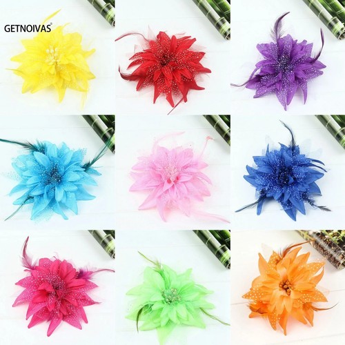 Flower feather fascinator - flower,