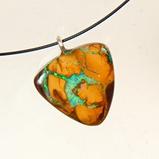7.9c AUSSIE BOULDER OPAL TIGER TAIL STERLING SILVER NECKLACE PENDANT OCA18674