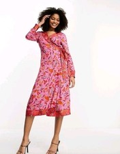Never Fully Dressed Wrap Dress Chilli Print Size 14 Pink & Red New With Tags 