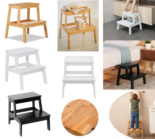 Bamboo step stool wooden - stool,