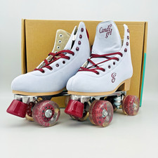 Candi Girl CARLIN Brushed Suede Blue & Burgundy Quad Roller Derby Skates Size 11