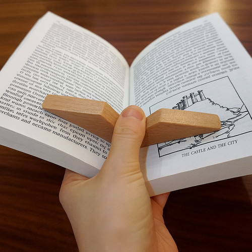Book page holder wooden - book, thumb