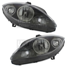 Seat Leon Headlights Mk2 Hatchback 2005-2009 Black Inner Headlamps 1 Pair