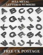 BLACK *FULL METAL* 3D SELF-ADHESIVE CAR BADGE HOME EMBLEM STICKER