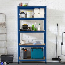 Neo Shelving Garage Racking 5 Tier Blue Large Steel Unit Storage Racks 180x90x40