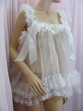 sissy ADULT baby organza babydoll negligee nighty fancy dress maid cosplay  