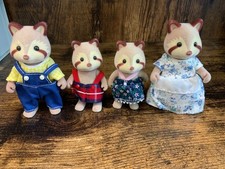 Sylvanian families flair Mulberry racoon family gold foot Excellent condition ❤️
