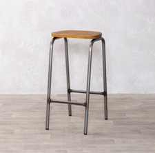 GUNMETAL LAB STOOL WITH SOLID