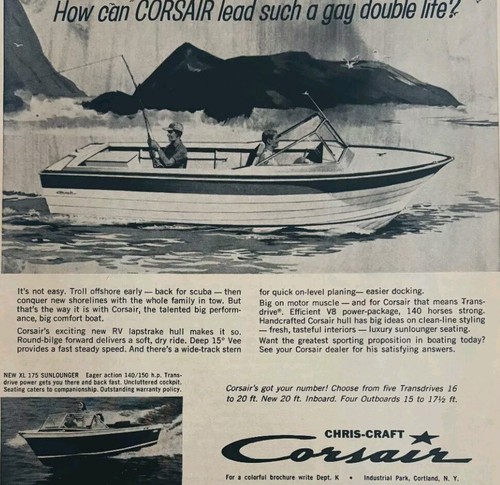 1965 corsair chris craft - corsair, boat