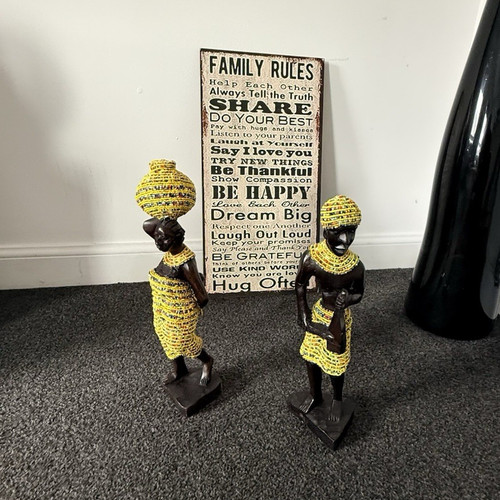 Pair hand carved african - of,