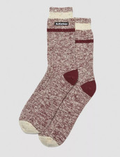 DR. MARTENS MARL ORGANIC COTTON BLEND SOCKS, OXBLOOD, SIZE: S/M, UK 3-7.