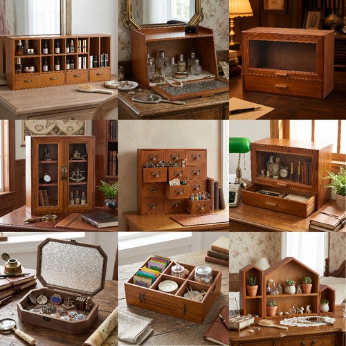 Small desktop wood storage - desktop,