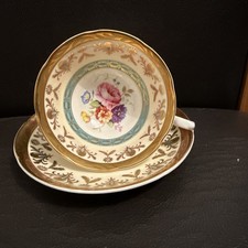 Vintage Royal Grafton Tea Cup Saucer Green And Gold