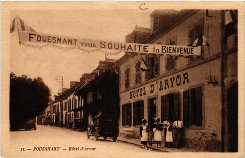 Old postcard fouesnant hotel - fouesnant,