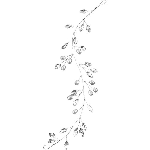 Silver rhinestone hair - silver,