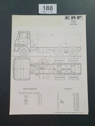 Erf model tractor unit - model, gx