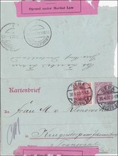 Germania: card letter - postal stationery Gera to Transvaal - Kruger Park 1902 - censorship