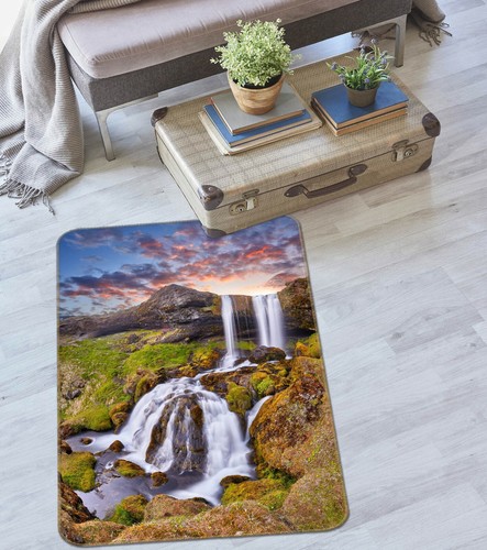 Sunset waterfall zhub4689 - 3d,