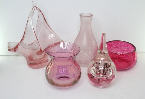 Pink vintage glass mixed - pink,