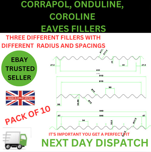 Eaves fillers for corrugated - fillers,