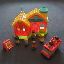 ELC Happyland Preschool Playset Bundle With Sounds 7 Figures Bus Accessories
