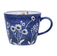 Wild Daisy Mug, Navy Daisy Mug, Pretty Floral Meadow Flower Mug Gisela Graham