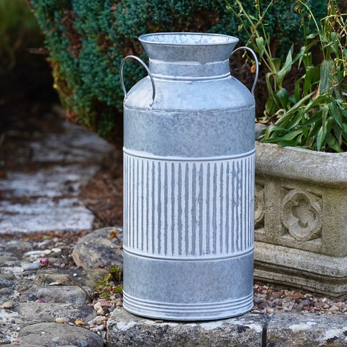 Milk churn planter galvanised - milk,