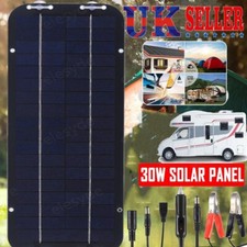 30W Solar Panel 12V Trickle Charge Battery Charger Kit Maintainer Marine RV Car
