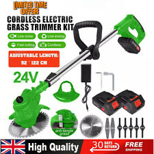 24V Cordless Strimmer Grass Trimmer Tree Cutter Garden Edger Electric 2Batteries