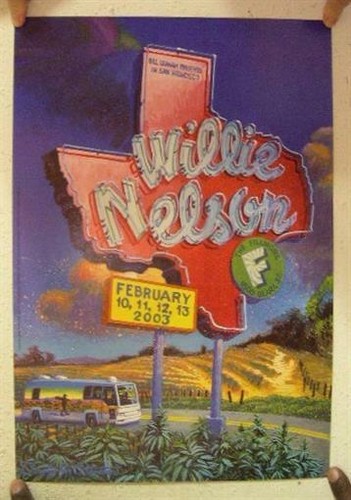 Willie nelson poster fillmore - willie,