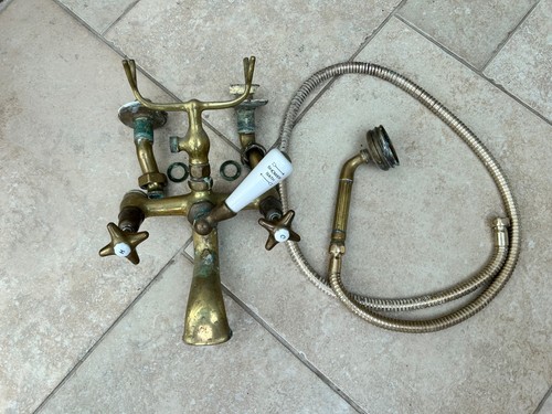 Vintage polished brass bath - ,