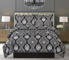 Bedspread Quilted Throw Comforter Floral Jacquard Regency + 2 Pillow Shams