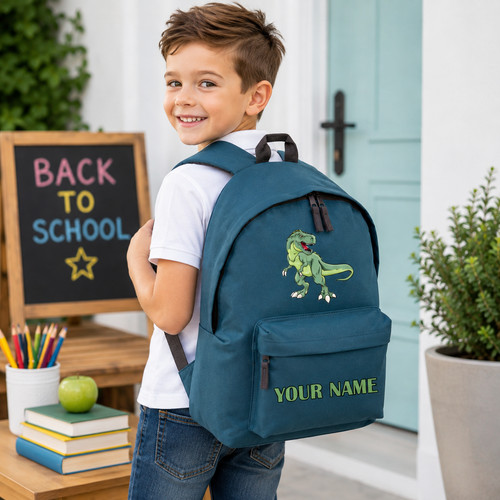 Personalised dinosaur backpack - dinosaur,