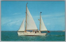 Miami Florida Motorsailer Corregidor II c1962 Postcard