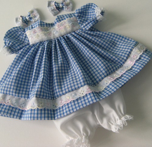 Blue gingham dress clips - gingham, &