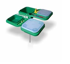 Stonfo Folding Fishing Bait Sidetray Baitwaiter 4 Section WITH 2 BAIT BOXES