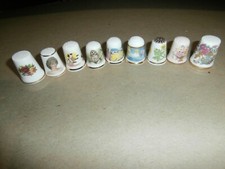 9 Vtg Bone China Thimbles