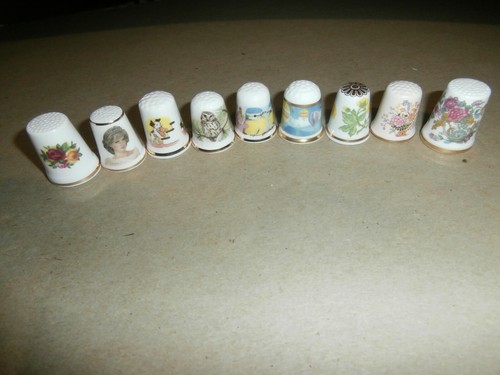 Vtg bone china thimbles - 9,
