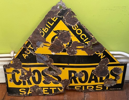 Vintage cross roads enamel - cross,