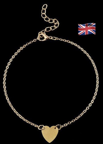Gold plated heart anklet - plated,