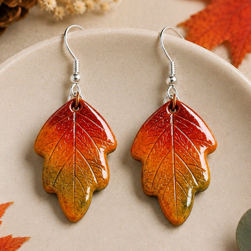 Handmade autumn leaf polymer - handmade,
