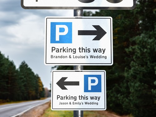 Personalised wedding parking - wedding,