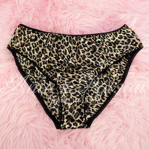 Vtg sissy satin - leopard, print