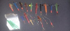 14 Vintage  Devon Minnows, 1 quill, all with traces, 1 unopened Lure flash shell