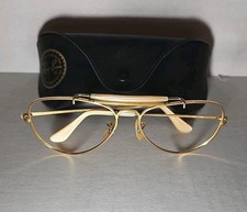 VTG RAY-BAN Bausch Lomb 58*14*135 OUTDOORSMAN Gold Aviator w/Case FRAMES ONLY 