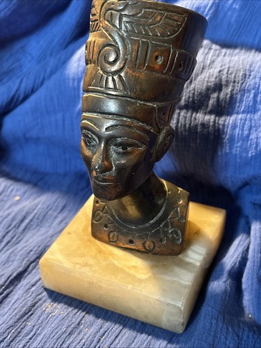 Vintage nefertiti bronze bust - vintage,