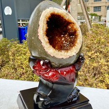 31.7lb  Natural Yellow Crystal Cluster Dragon Egg - Stunning Yellow Crystals