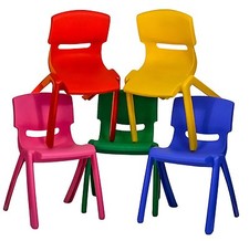 5x Children Strong Stackable Kids Plastic Chair Picnic Party Garden Nursery Club